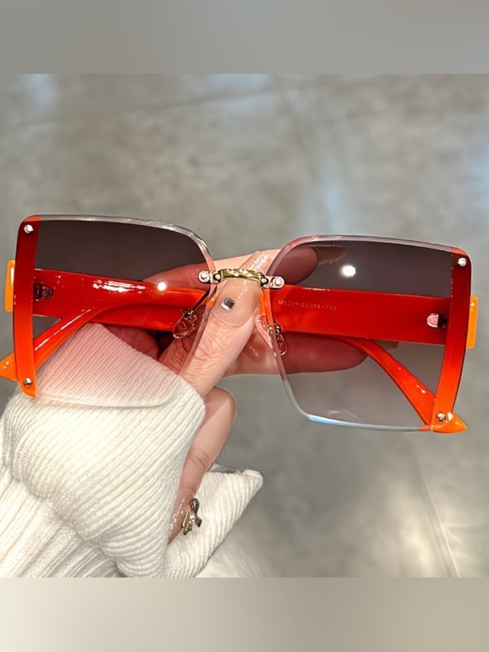 Orange Rimless Gradient Sunglasses Super Cute! NWOT